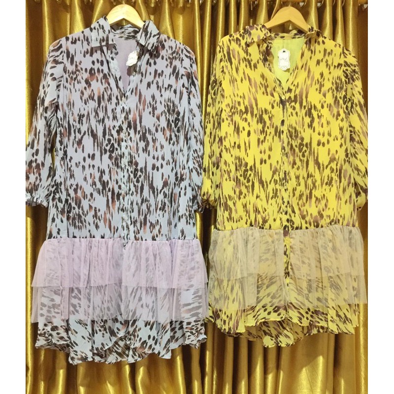 Tunik Dress Tutu Leopard Premium Import