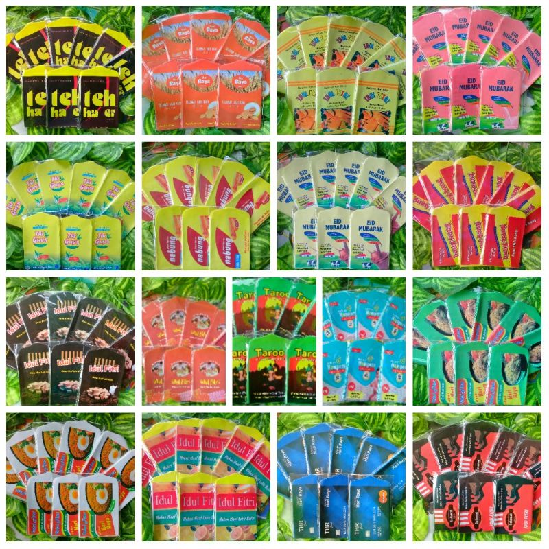 

grosir amplop lebaran kekinian motif snack mini mix 10 pack