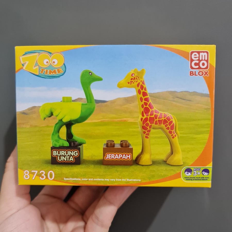 Emco Blox Zoo Time 8730 Burung Unta Jerapah Compatible Duplo Lego