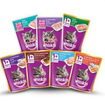 Makanan basah WHISKAS pouch saset 85 gram all Varian Makanan Kucing Basah Sachet