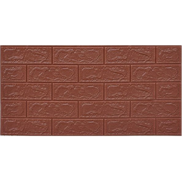LYSASHOP- WALLPAPER DINDING 70x38.5cm KAMAR TIDUR RUANG TAMU 3D FOAM BATU BATA WALPAPER HIASAN DINDING POLOS  STIKER STICKER WALLBORDER WALL BORDER PEMBATAS-Coklat 70x38.5
