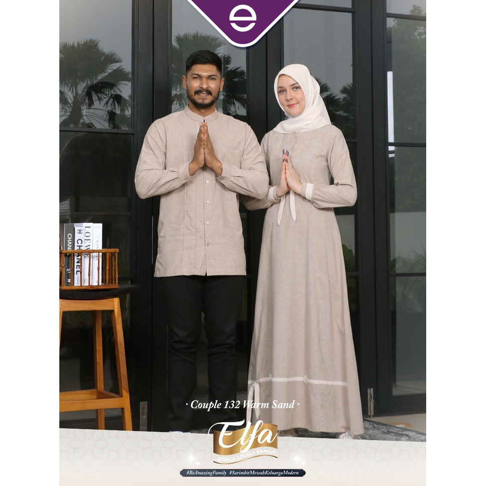 Ayumi 255 Gamis Kahfi 201 Koko Warm Sand Ethica Couple 132