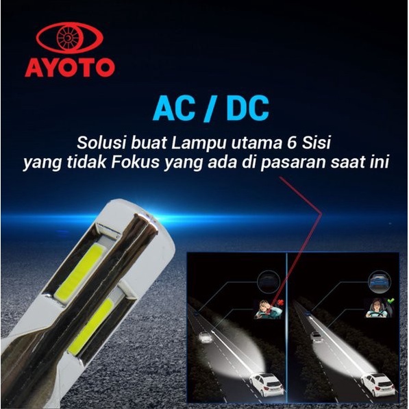 Lampu Motor LED Utama Ayoto M6A M7A Arus AC DC SOKET H6 Motor Matic Bebek