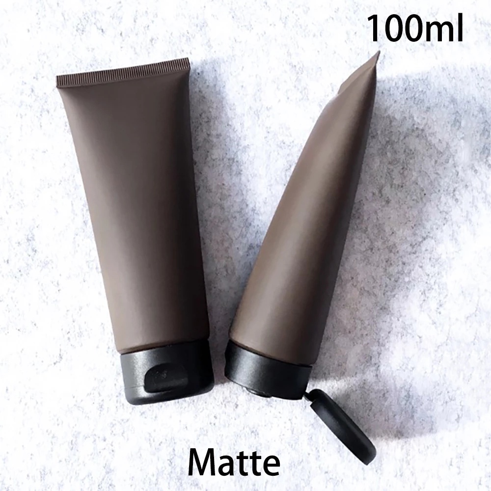 [100ml Brown Frosted Plastic Cream Squeeze Bottle ][100g Cosmetic Facial Cleanser Cosmetic Clamshell Soft Tube Packaging Container]