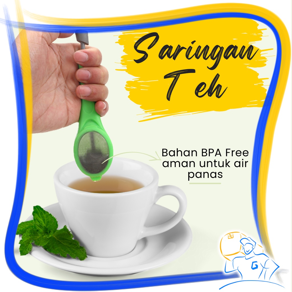 Saringan Teh Celup Aduk Peras Tea Infunser Built In Plunger Press Alat Saring Kopi Press Penyaring Jamu Herbal Seduh Aduk