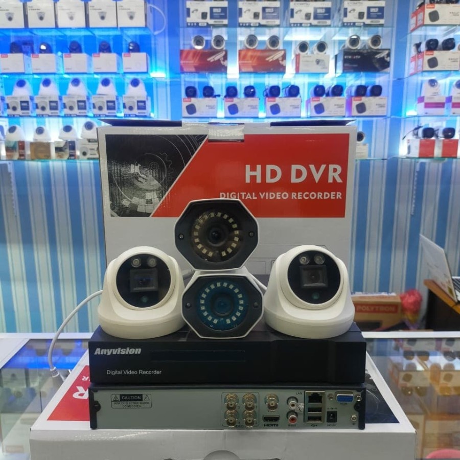 PAKET CCTV ANYVISION 4CH COLORVU 2MP DAN 5MP