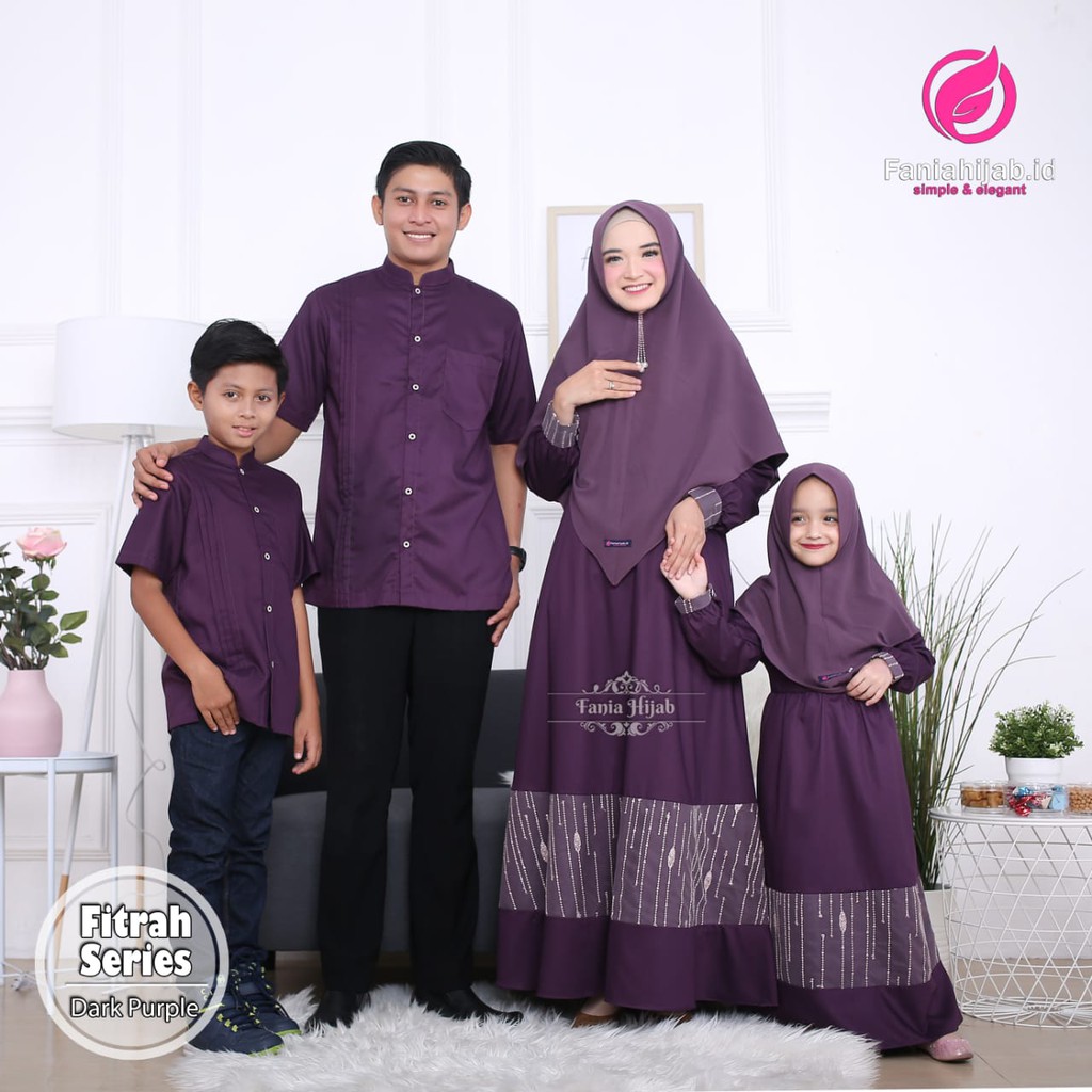 FITRAH SERIES FANIA HIJAB / SARIMBIT FANIA HIJAB / FITRAH DARK PURPLE / SERAGAM KELUARGA FANIA HIJAB