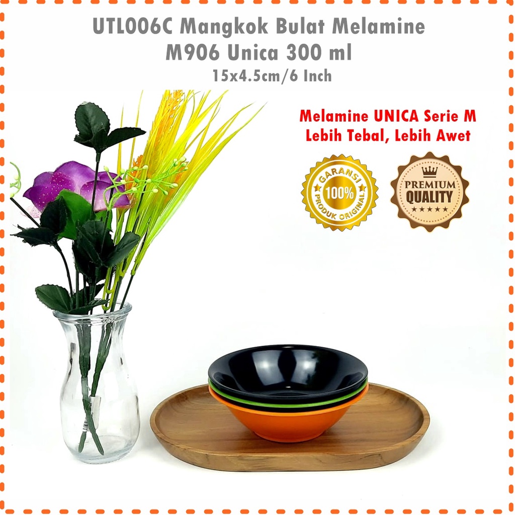 UTL006C Mangkok Bulat/Mangkok Bakso Melamine M906 Unica 300ml