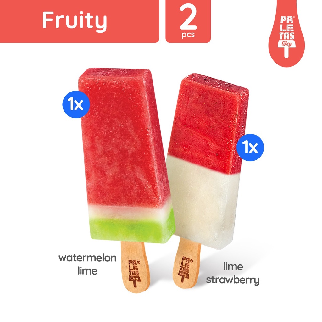 

Es Krim Paletas Wey 1 Pcs Watermelon Lime & 1 Pcs Lime Strawberry