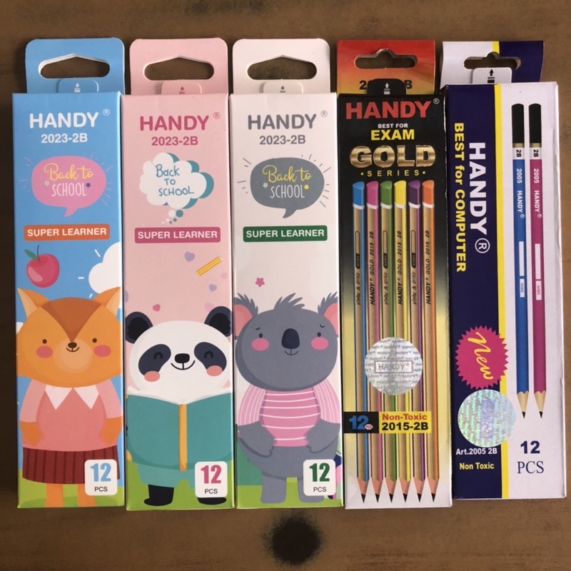 

(1 PACK=12PCS) PENSIL 2B HANDY 2005 2015 2023 POLOS / BERGAMBAR PENSIL ANAK SEKOLAH