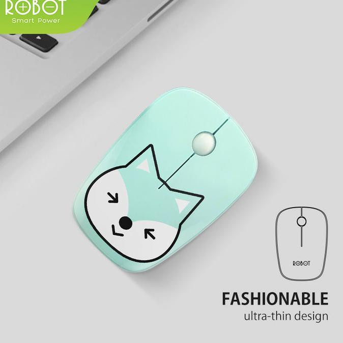 ROBOT M330 Safari Mouse Wireless 2.4GHz Silent Click 1600DPI Karakter - Garansi 1 Tahun