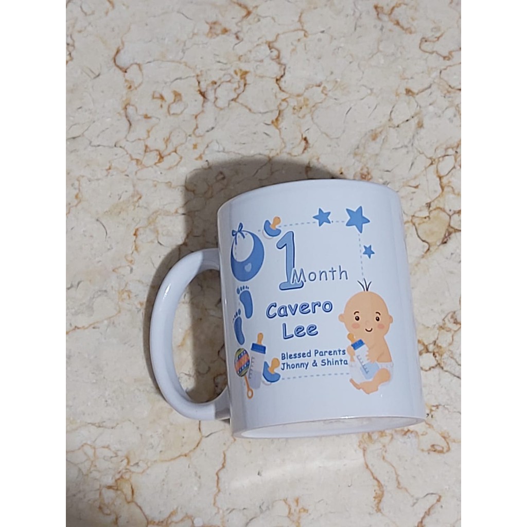 Jual CUSTOM MUG HIGH QUALITY TEMA AQIQAH / BABY SHOWER / BAYI 1 BULANAN