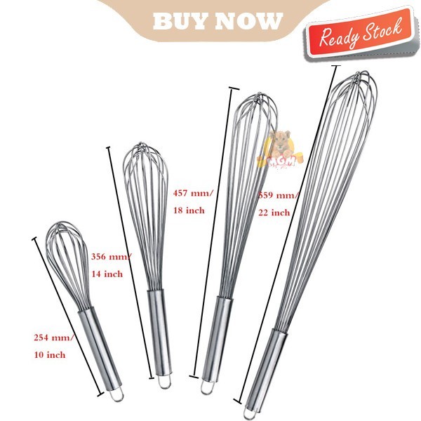 PREMIUM Kocokan Telur Full Stainless 24inch Egg whisk HEAVY DUTY 60cm