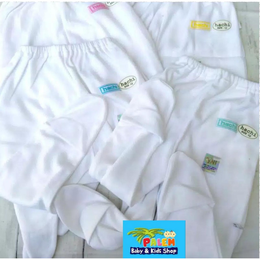 Hachi Celana Panjang tk putih Isi4 Size 12  Usia  0-3bln