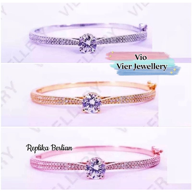 Gelang Bangle (Vier) Replika Berlian Lapis Emas (Diamond)