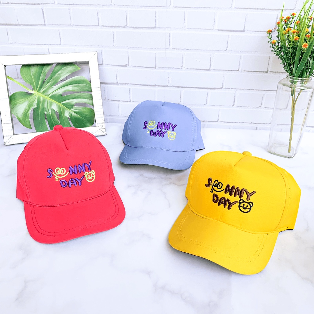 PHILEO | TOPI BASEBALL SUNNY DAY BORDIR - TOPI PET ANAK SMILE BEAR FULLCOLOUR-2