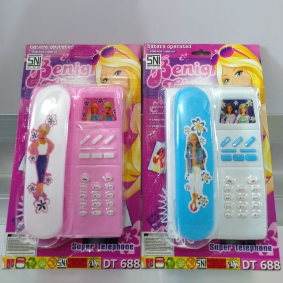 Mainan Telephone Barbie DT-688 / Handphone Barbie / Mainan HP Anak / Mainan Handphone Anak