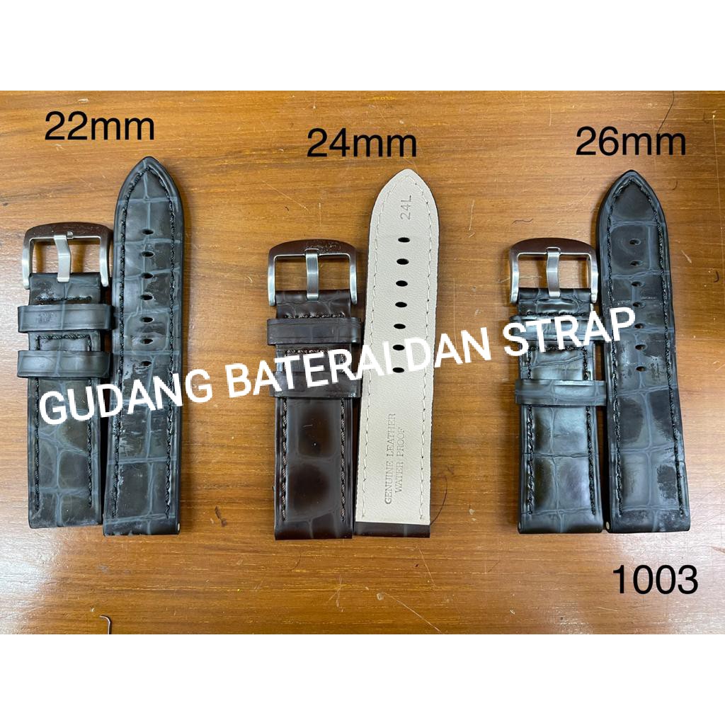 Tali Kulit Original Tali Jam Tangan Motif Buaya 0-1003 26 MM