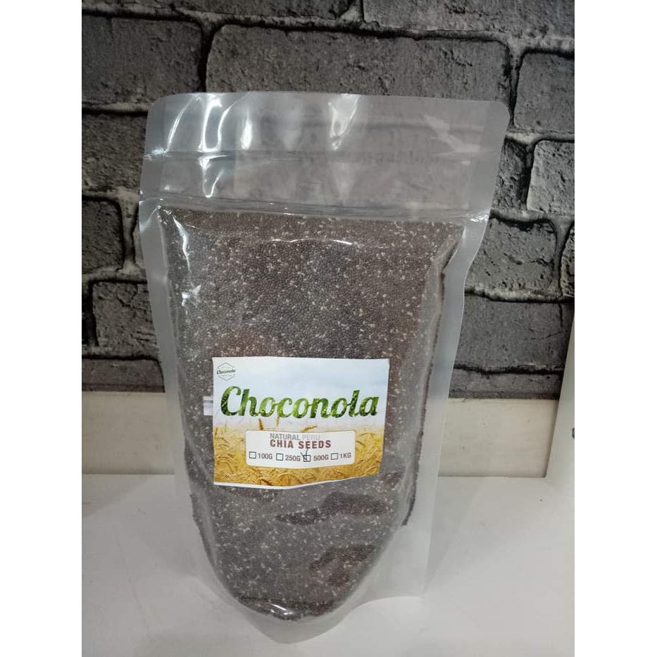 

Choconola Natural Black Chia seed Peru 500 gram