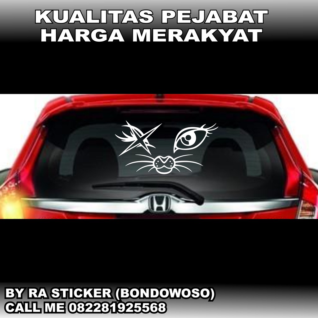 STICKER KACA BELAKANG MOBIL MOTIF KUCING