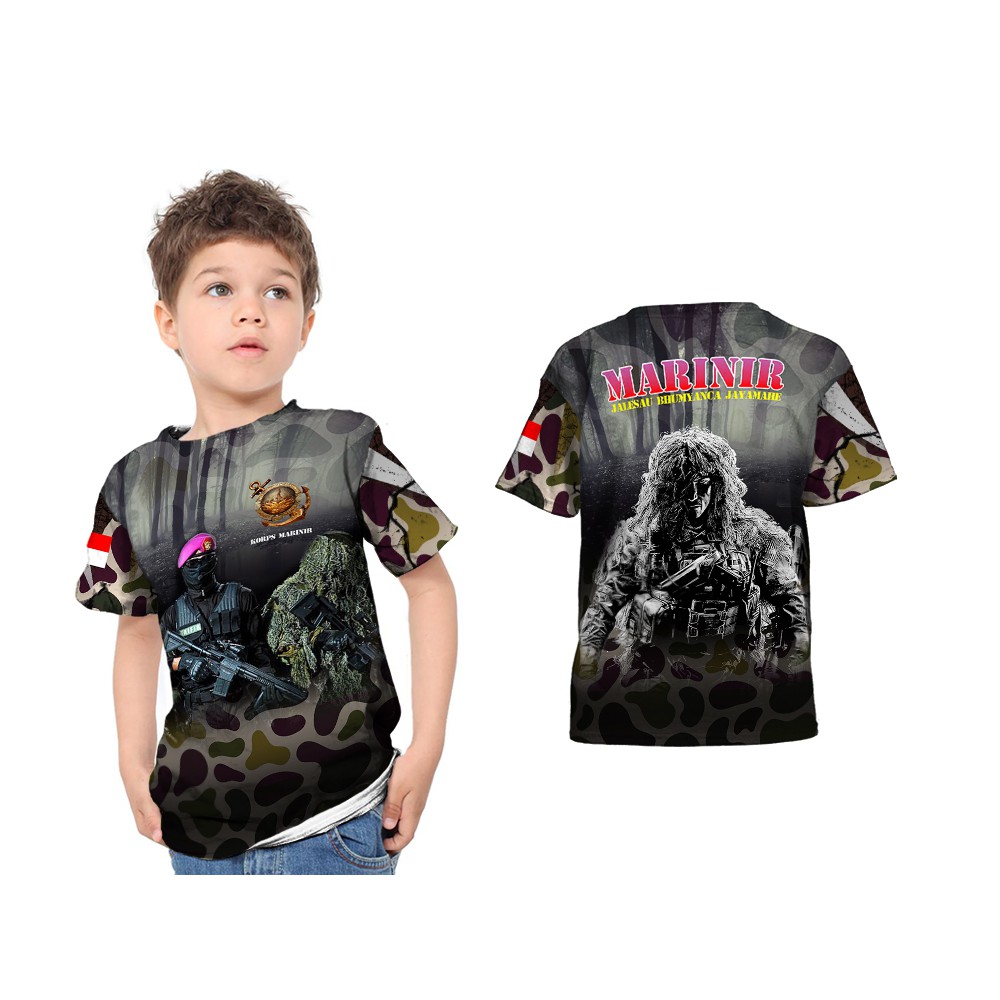[TiniShop] Atasan Anak Keren / MARINIR Kaos Anak FullPrint / Kaos Army Anak