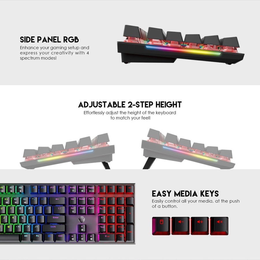 Keyboard Gaming Mechanical Fantech Maxfit108 MK855 FULL SIZE RGB