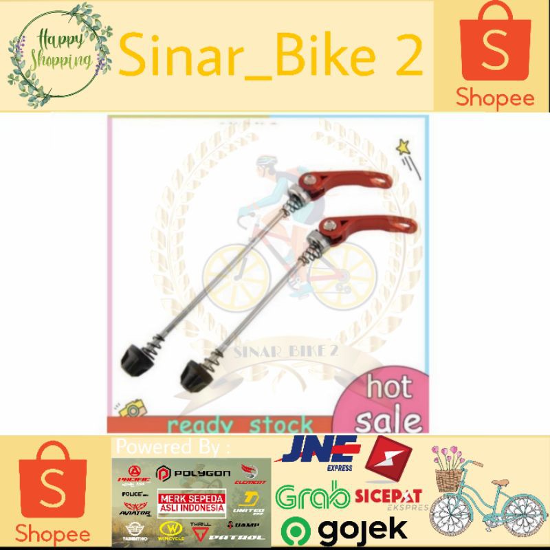 Satu Pasang Skewer Hub Sepeda Quick Release Depan Belakang