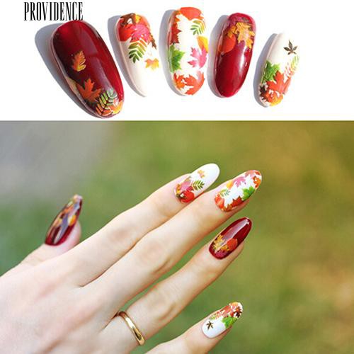 [Bayar Di Tempat]  Daun Maple Bunga Kupu-kupu Manicure Nail Art Decal Stiker Tips Dekorasi