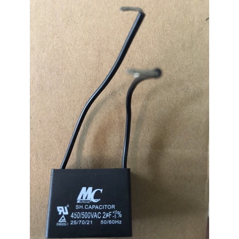 kapasitor kipas angin MC 1,5 mikro farad / 2 mikro farad / 2,5 mikro farad (kabel)