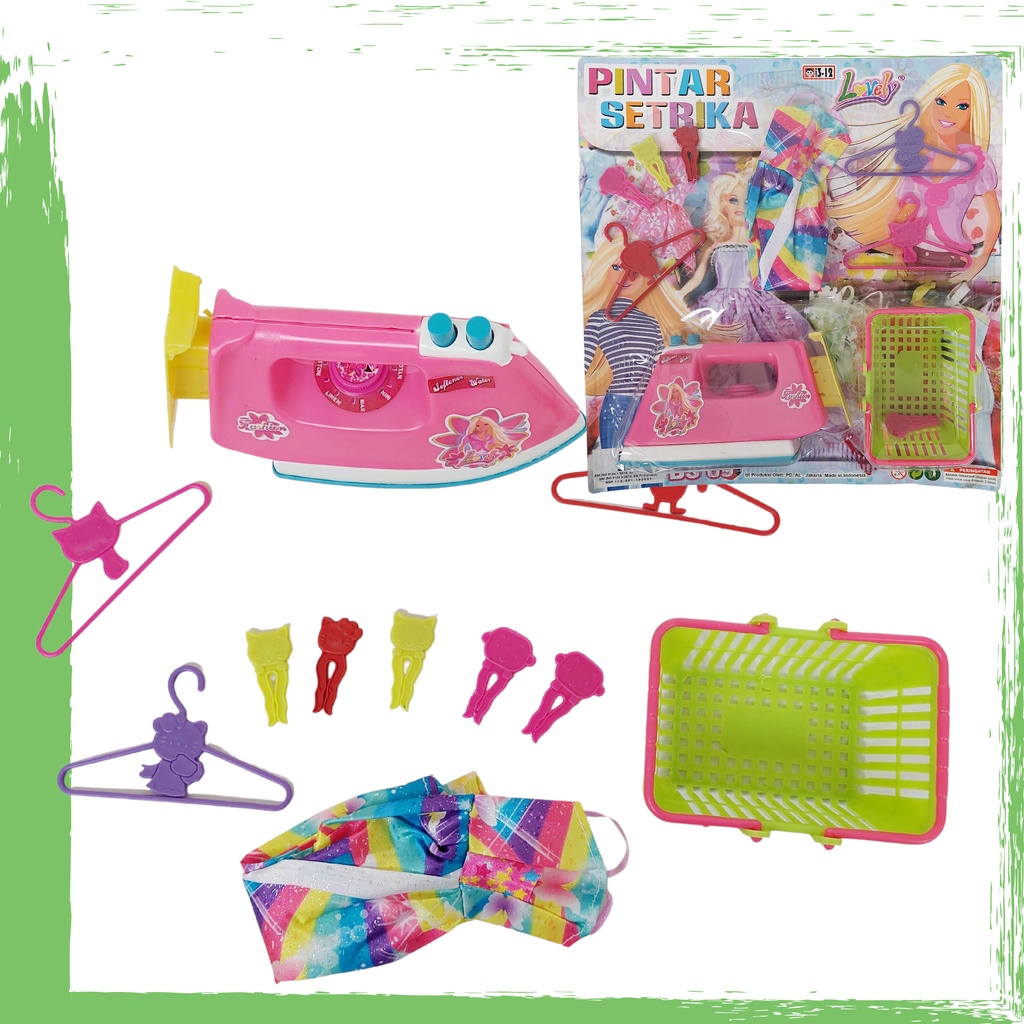 Mainan Anak Household Set Setrikaan Iron Setrika Mini Appliance Pink Mainan Anak Termurah Mainan Setrika Setrikaan Anak Mainan Edukasi Anak Lengkap Dengan Hanger Jepitan Baju Keranjang Baju Setrika dan Baju Mainan Edukasi Anak Untuk Setrika