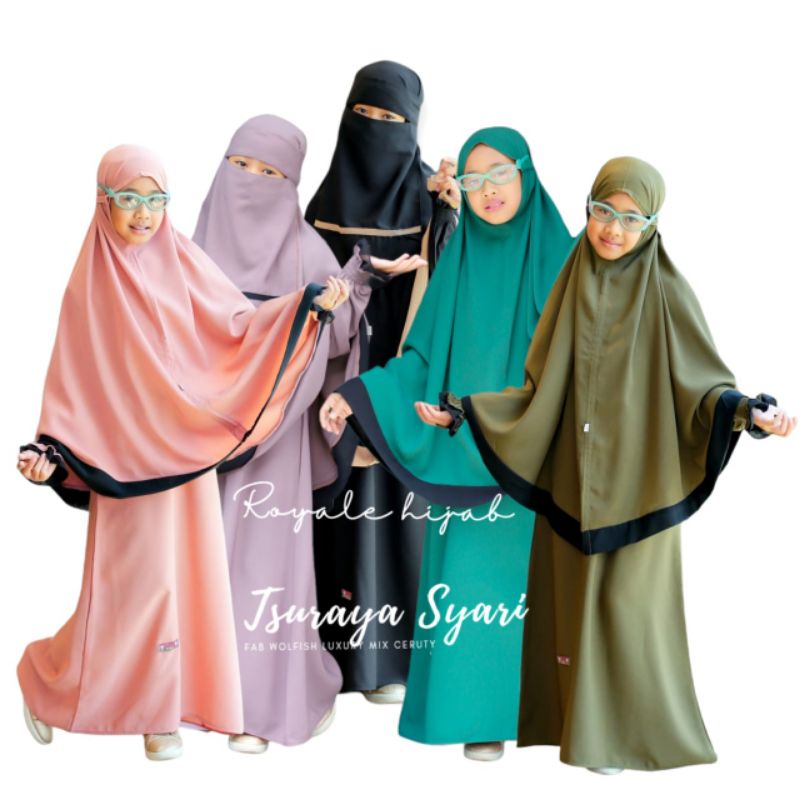 Tsuraya Syari  couple mom and kids gamis set syari couple family