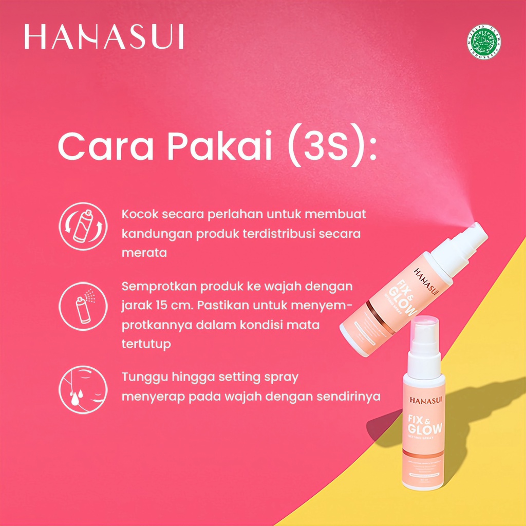 HANASUI FIX &amp; GLOW SETTING SPRAY - TERDAFTAR BPOM - SETTING SPRAY HANASUI