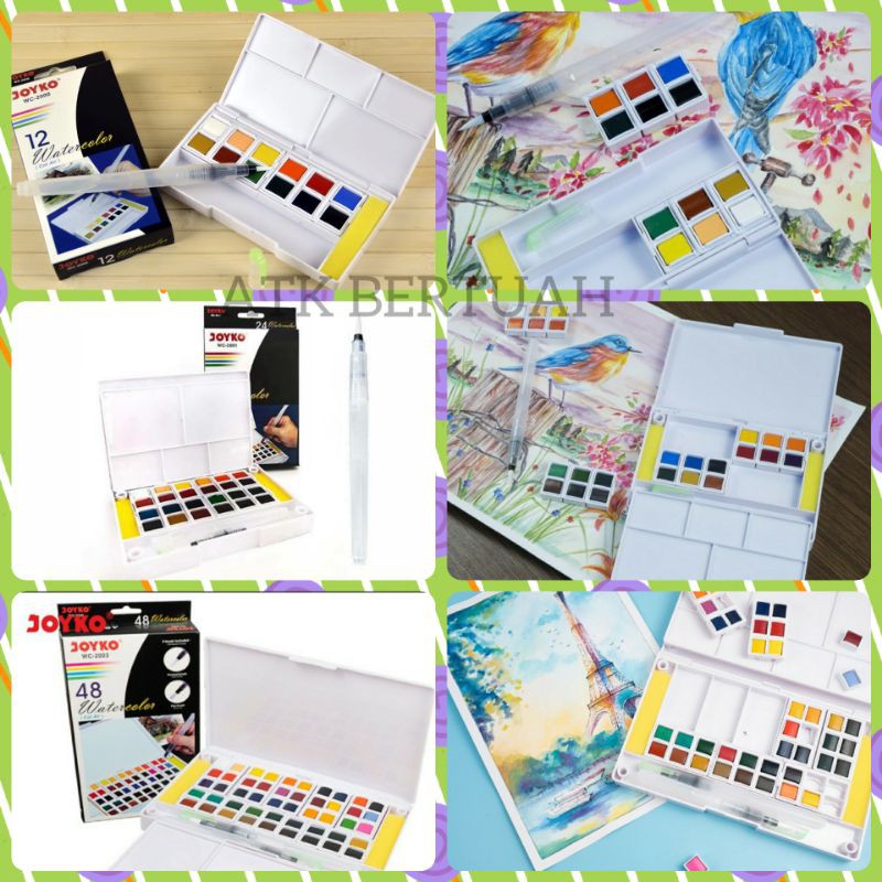 

JOYKO WC 2000 2001 2003 WATERCOLOR CAKE SET 48 WARNA CAT AIR