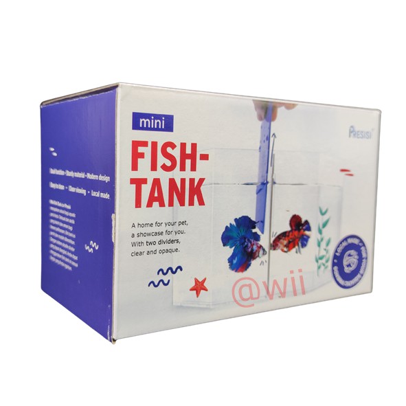 MINI FISH TANK PRESISI aquarium Soliter cupang sekat akrilik bening