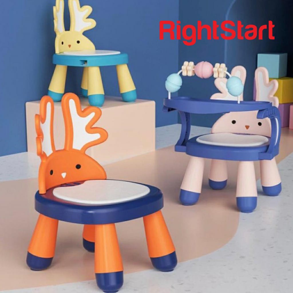 RIGHTSTART HIGH CHAIR 2381 3IN1 DEER CHAIR WITH TOYS - KURSI MAKAN BAYI