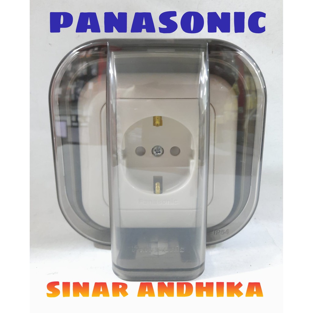 STOP KONTAK SINGLE (CP) PUTIH + WEATHER PROOF PANASONIC WEJP 1121-7+WEJ 89911