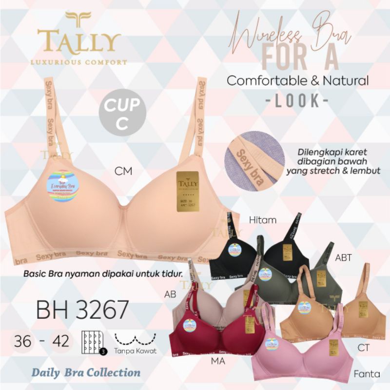 Bra Bh Tally 3267 Tanpa Kawat Tanpa Busa Cup C