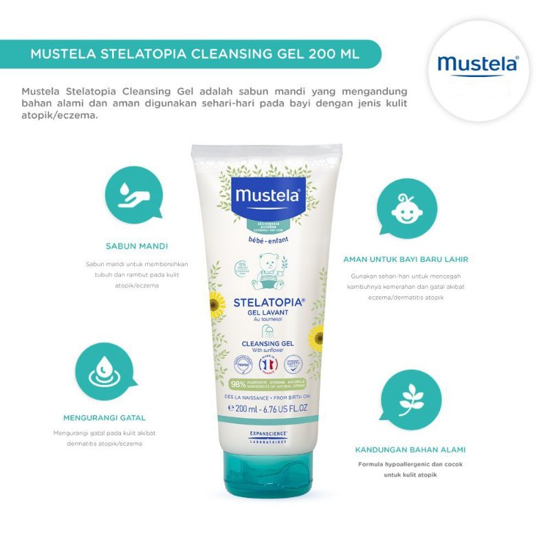 Mustela Stelatopia Cleansing Gel 200Ml