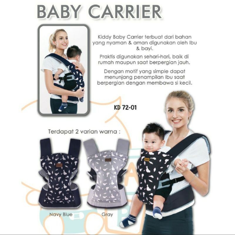 Gendongan bayi - Baby Carrier Kiddy | Gendongan Bayi Model Kanguru | Gendongan Depan Bayi KD 7201