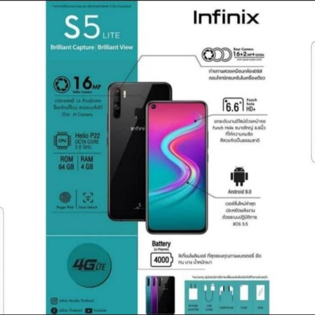 Infin   ix S5 Lite 4/64 Gb Hp Murah Hp Gaming Hp Spek Dewa