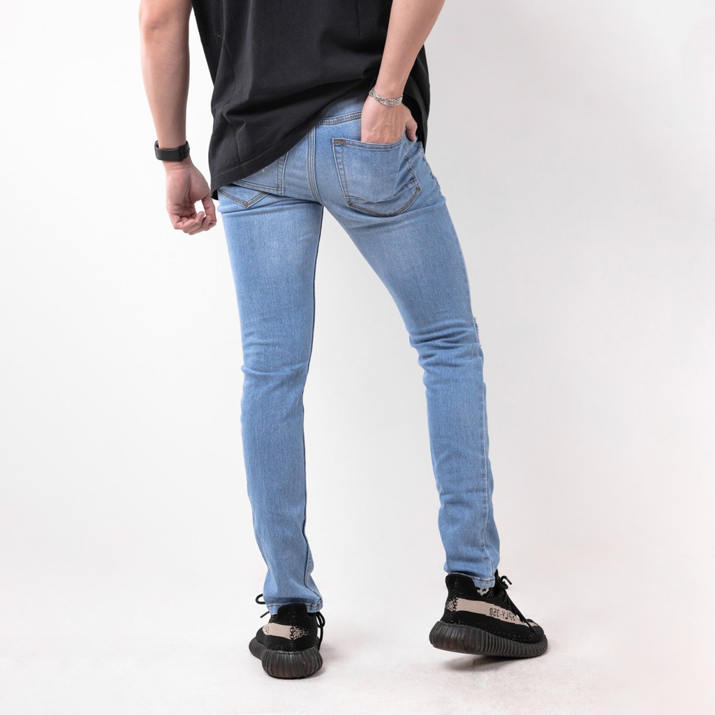 Celana Ripped Jeans Pria / Celana Jeans Sobek Bahan Stretch Denim - (UJ-23)