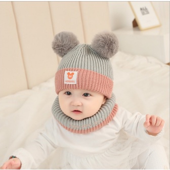 Topi Kupluk Anak Bayi Laki-Laki  Perempuan Pompom / Topi Kupluk Haopenyou  Bayi Perempuan 0-6 Bulan Lucu Gaya Korea Unisex