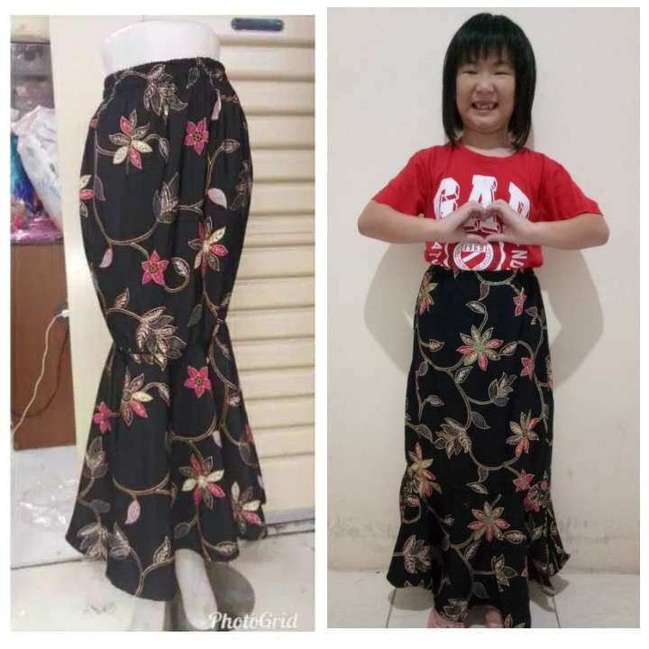 Ila Batik couple 2in1 Rok duyung panjang wanita dan Rok duyung panjang anak