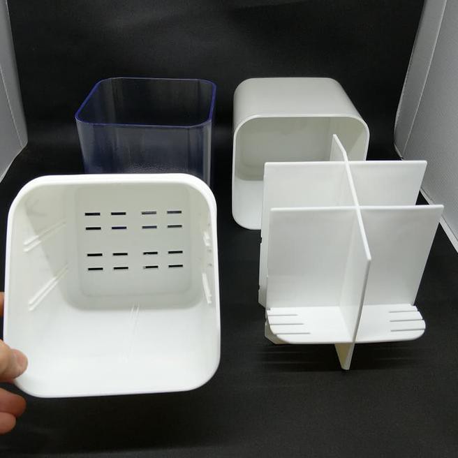 Tempat Sendok Garpu Dengan Penutup Tempat Sendok Korea Putih - Hanya Sameday