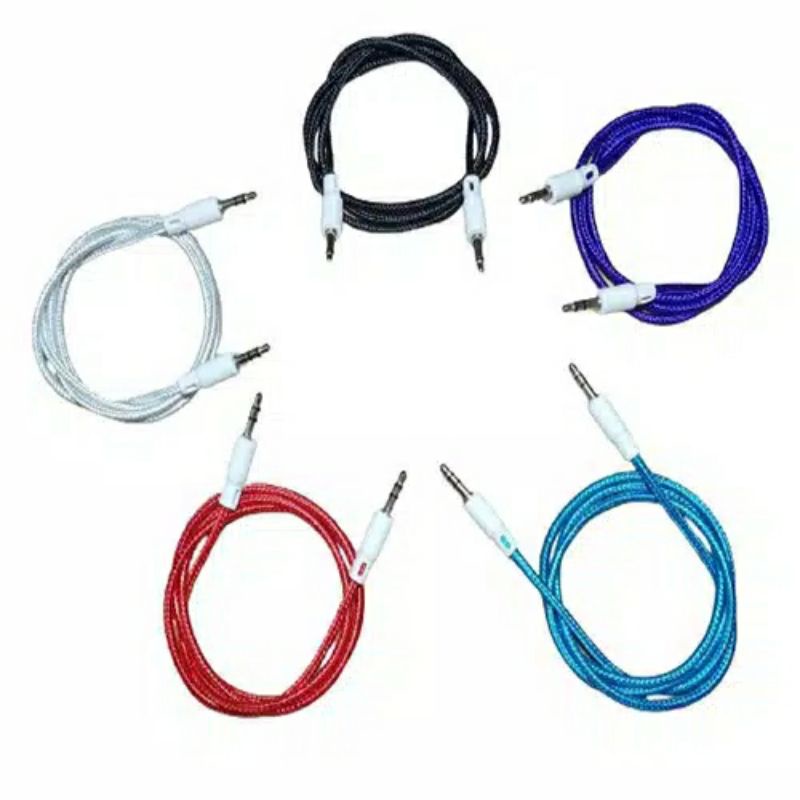 Kabel Audio AUX Jack 3.5mm Panjang 100cm 1m HP Android Samsung Speaker Mobil cable Musik Spotify