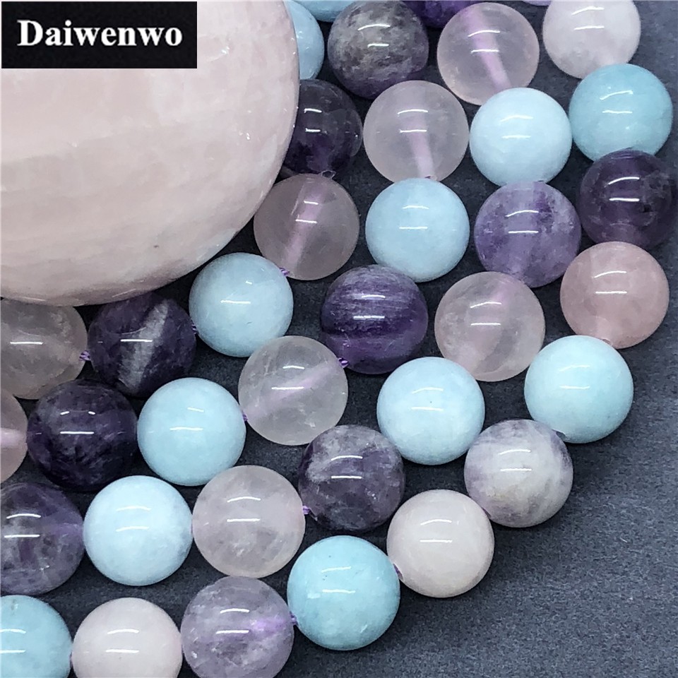 BISA COD South Africa Dreamy Lavender Crystal Quartz Beads Stone Round 6-12mm DIY Jewelry