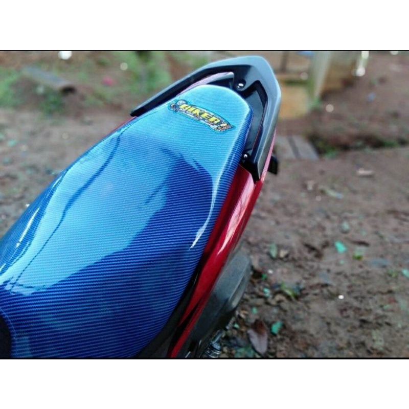 kulit sarung jok motor karbon biker thailand bordir