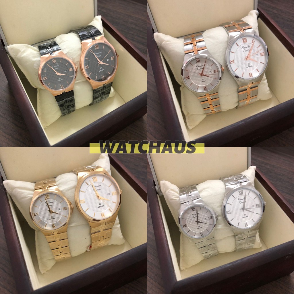 JAM TANGAN COUPLE SET ALEXANDRE CHRISTIE AC8541 AC 8541 STAINLESS STEEL