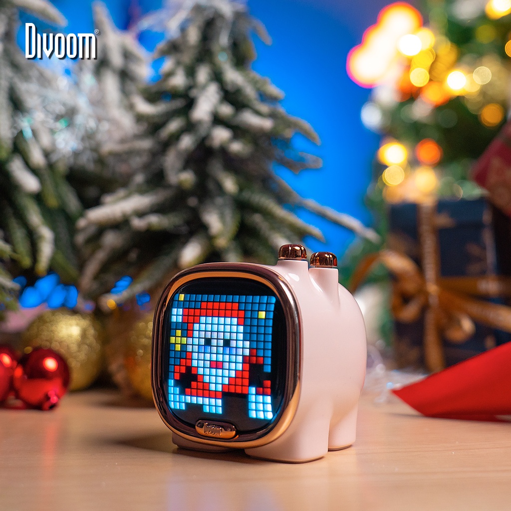 Divoom Zooe Pixel Art Bluetooth Speaker Mini Portabel Nirkabel Musik Speaker Desktop Pengaturan Hadiah Natal untuk Anak-anak green