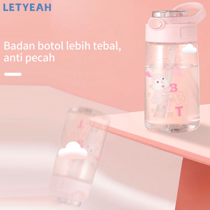 letyeah Botol minum anak portabel/Botol sedotan anak 450ml